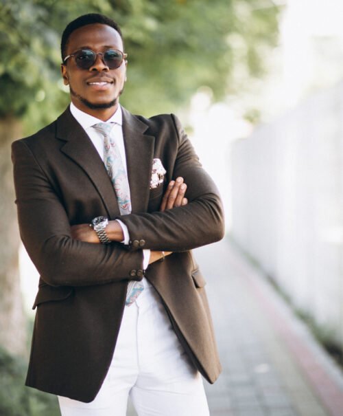 African american business man in suit